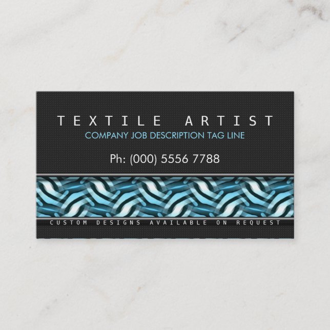 Moderne Funky Abstrakt Blue Black Business Cards Visitenkarte (Vorderseite)