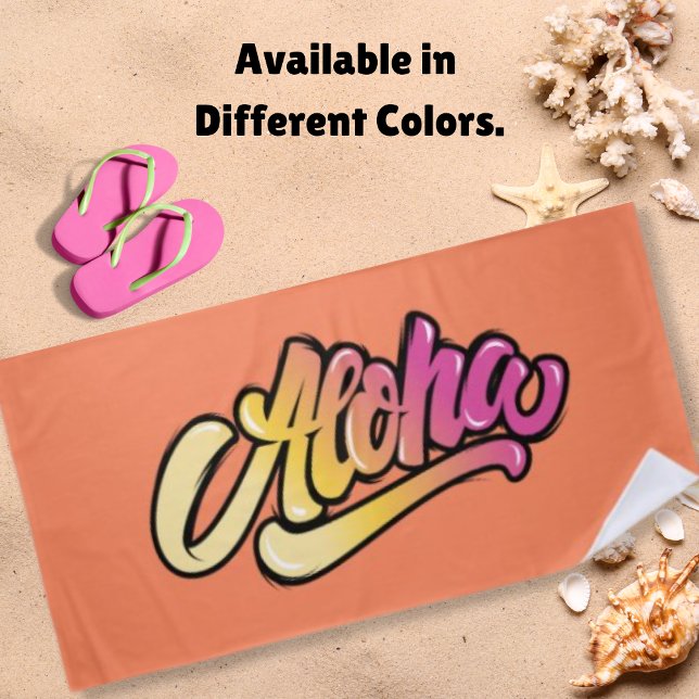 Moderne Funky Coral | Abgeblendetes Orange Aloha Strandtuch (Von Creator hochgeladen)