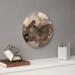 Moderne Funky-Mosaik-Kunst-Muster-Wanduhr Große Wanduhr
