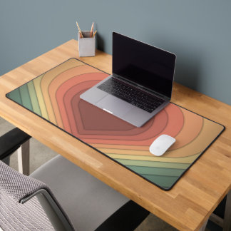 Moderne Funky Retro Colorful Heart Desk Mat