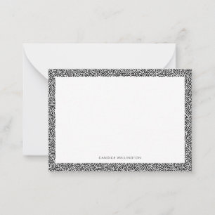Moderne Funky Schwarz-weiß Abstrakt Geometric Mitteilungskarte