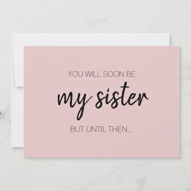 Moderne Funny Blush Pink Bridmaid Trauzeugin Einladung (Vorderseite)