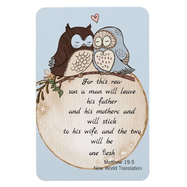 Moderne Funny Couple Owls Hochzeit Inspiriert durc Magnet (Vertikal)