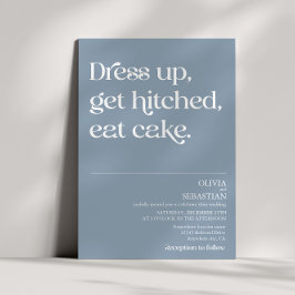 Moderne Funny Minimal Typografie Dusty Blue Weddin Einladung