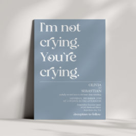 Moderne Funny Minimal Typografie Dusty Blue Weddin Einladung