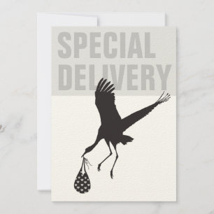 Moderne Funny Stork Neutral Baby shower Invitation