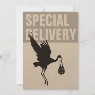 Moderne Funny Stork Neutral Baby shower Invitation