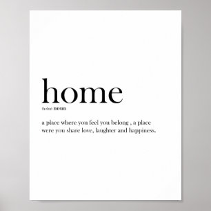 Moderne Funny Zuhause Definition Typografie Poster