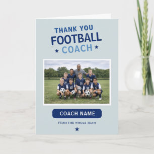 Moderne Fußball-Mannschaftsfoto mit Trainer Dankeskarte