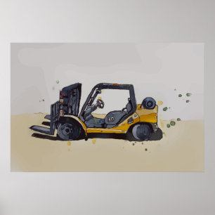 Moderne Gabelstapler für Lagerhallen Poster