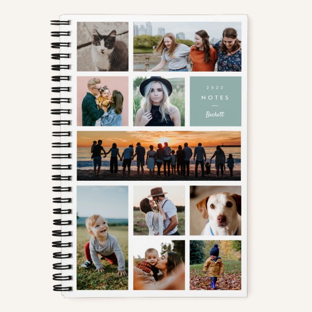 Moderne Galerie Zehn Foto Collage Notebook Notizbuch (Vorderseite)