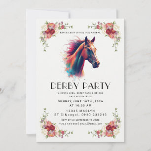 Moderne Galopprennen Derby-Party Reitsport Einladung