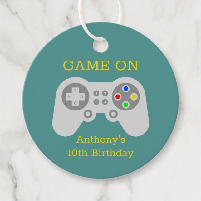 Moderne Gamer aller Altersgruppen Geschenkanhänger (Vorderseite)