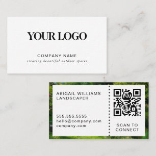 Moderne Gartengestalter-Logos QR-Code Geschäftskar Visitenkarte