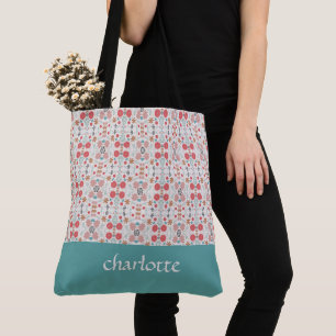 Moderne Gartenmuster Mit Monogramm Tottasche Tasche