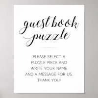 Moderne Gästebuch-Puzzle-Hochzeitstafel