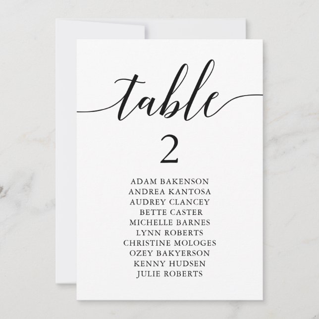 Moderne Gästekarte für Hochzeiten Einladung (Vorderseite)