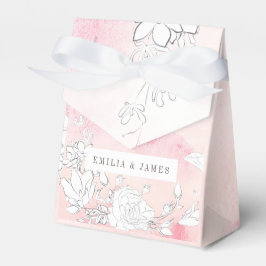 Moderne Gastgeschenk Hochzeit mit subtilen Blüten Geschenkschachtel