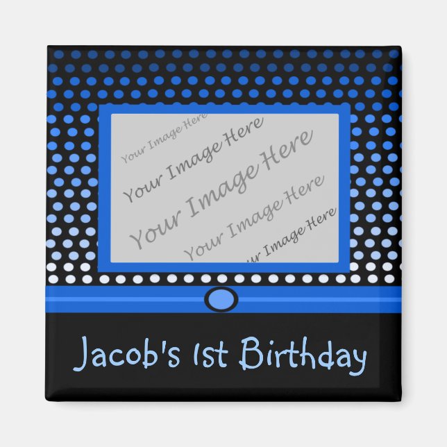 Moderne Gastgeschenk-Magnete aus dem Foto "Black & Magnet (Vorne)