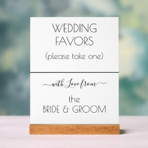 Moderne Gastgeschenke Hochzeiten Weißschwarze Typo Acrylschild
