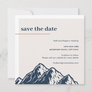 Moderne Gebirgslandschaft Save the Date Einladung