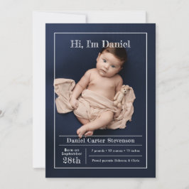 Moderne Geburtsankündigung mit Gitter Ankündigung