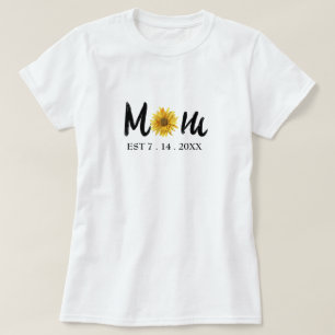 Moderne Geburtstagsblume für neue Mütter T-Shirt