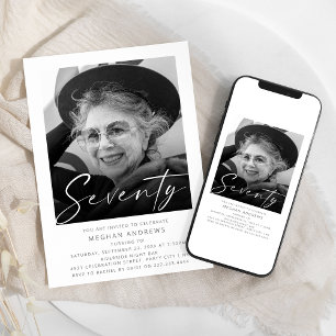 Moderne Geburtstagsparty im siebzigsten Foto Einla Einladung