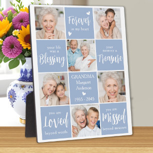Moderne Gedenkfamilie Personalisierte FotoCollage Fotoplatte