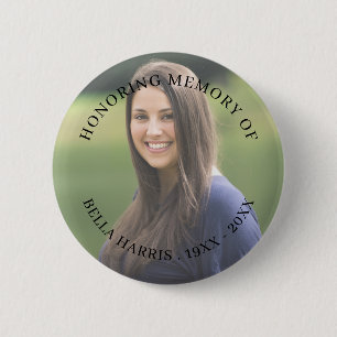 Moderne Gedenkfoto-Tribut-Andenken-Design Button