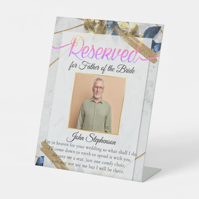 Moderne Gedenkstätte für Hochzeiten im Foto Gerett Sockelschild (Vorderseite)