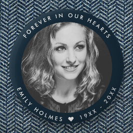 Moderne Gedenkstätte | Navy Blue Funerary Favor Fo Button