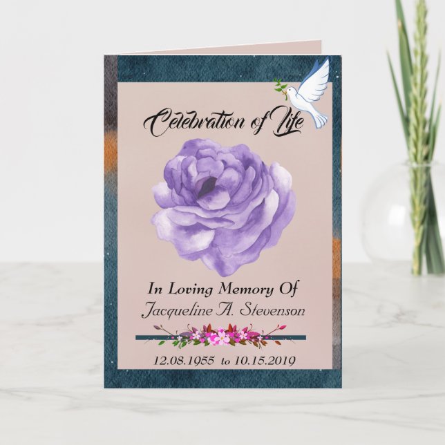 Moderne gefaltete Feier der Lebensordnung Programm (Vorderseite)