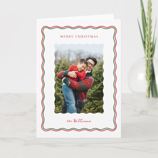 Moderne gefaltete Holiday Card Feiertagskarte (Vorderseite)