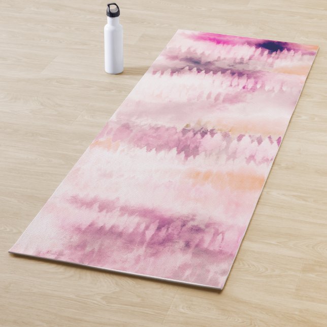 Moderne Gefärbte Krawatte Abstrakt Rosa Yogamatte (Beispiel)