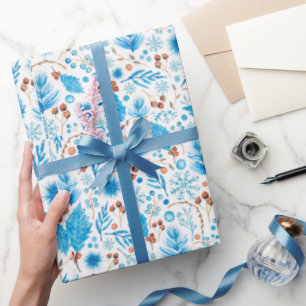 Moderne gefrorene blaue Weihnachtsgeschenke Geschenkpapier