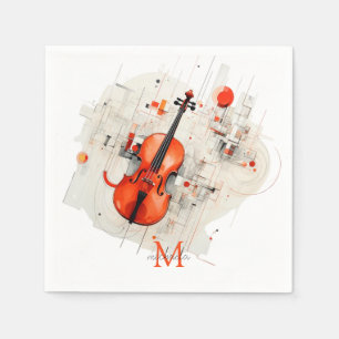 Moderne Geigenmusik-Recital Monogramm Namensgesche Serviette