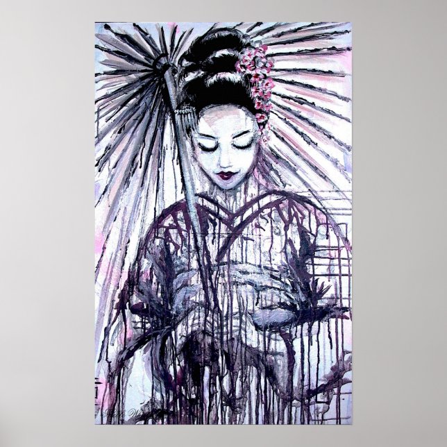 Moderne Geisha Art Print Poster (Vorne)