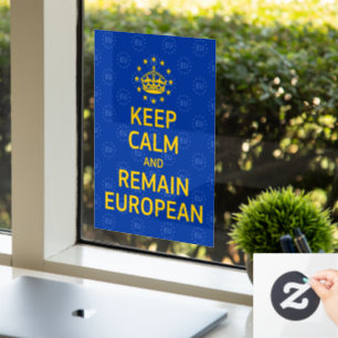 Moderne Gelb Blau Keep Calm Krone Europa Vektor Fensteraufkleber