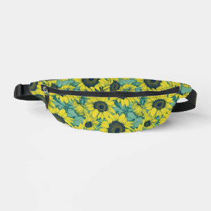 Moderne gelb-grüne Sonnenblumen-Malerei Bauchtasche