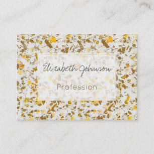 Moderne Gelb- und Goldflecken Terrazzo Muster Visitenkarte