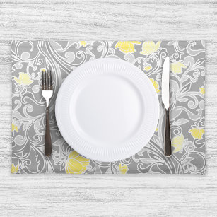 Moderne Gelb- und Graublüten, Wirbel Tischset