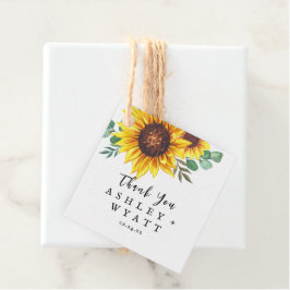 Moderne Gelbblütenhochzeit Geschenkanhänger