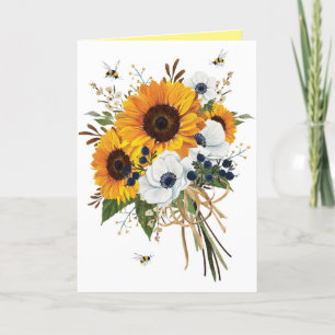 Moderne gelbe Aquarellblume Geburtstag Dankeskarte