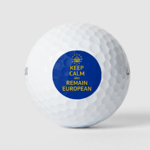 Moderne Gelbe Blaue Bleib Ruhig Krone Europa Vekto Golfball
