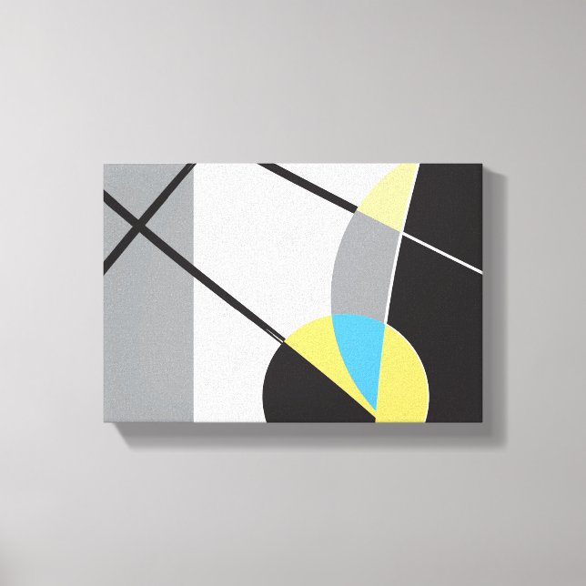 Moderne gelbe, blaue geometrische abstrakte Formen Leinwanddruck (Vorderseite)