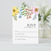 Moderne gelbe blaue rosa Frühlingsblumen-Hochzeit