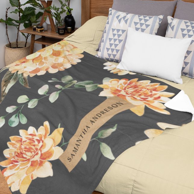 Moderne gelbe Blumen & Kraft Personalisiertes Gesc Fleecedecke (Von Creator hochgeladen)