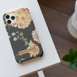 Moderne gelbe Blumen & Kraft Personalisiertes Gesc iPhone 11Pro Max Hülle