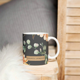 Moderne gelbe Blumen & Kraft Personalisiertes Gesc Kaffeetasse